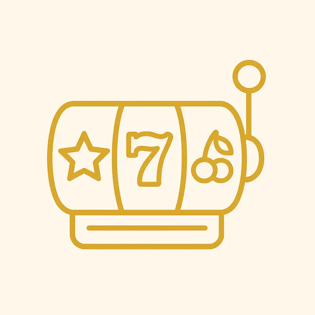 Illustration of a slot machine reel with golden symbols